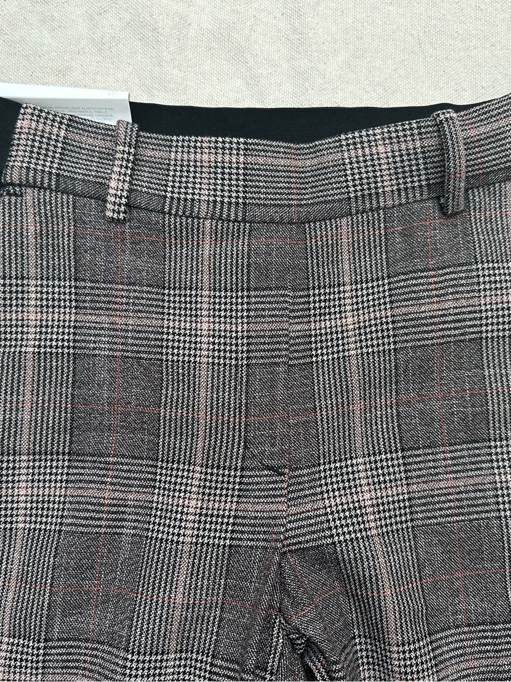 NWT H&M Plaid Slim Ankle Slacks Dress Pants Gray Pink Size 4 - Picture 10 of 12